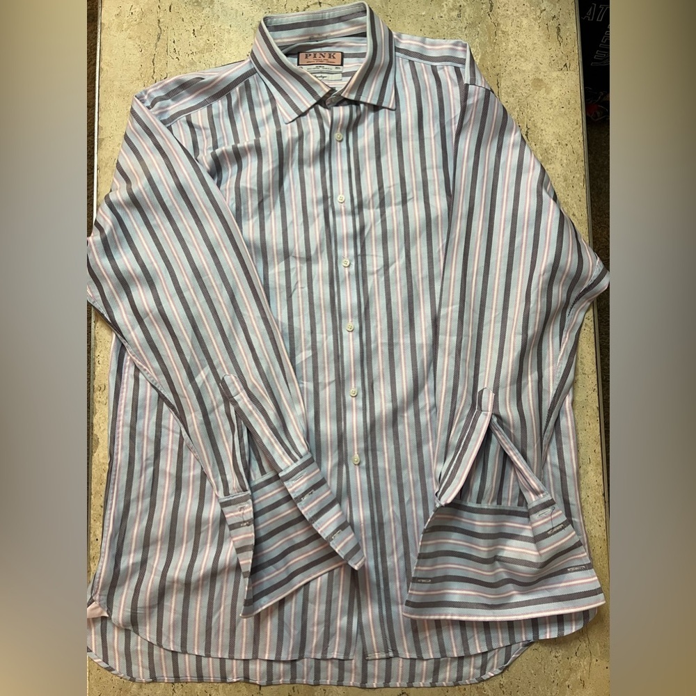 Thomas Pink Prestige Button Down Shirt Size 17 1/2